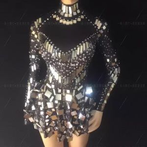 Black mirrored dancers dress